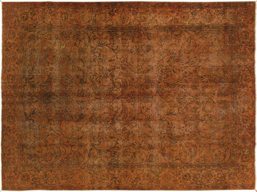 handmade Vintage Orange Brown Hand Knotted RECTANGLE 100% WOOL area rug 8x11